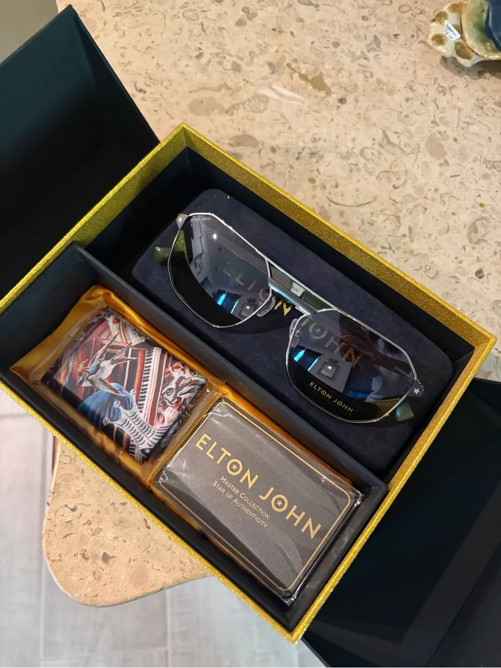 Men’s Silver Aviator Sunglasses - Gray Lenses